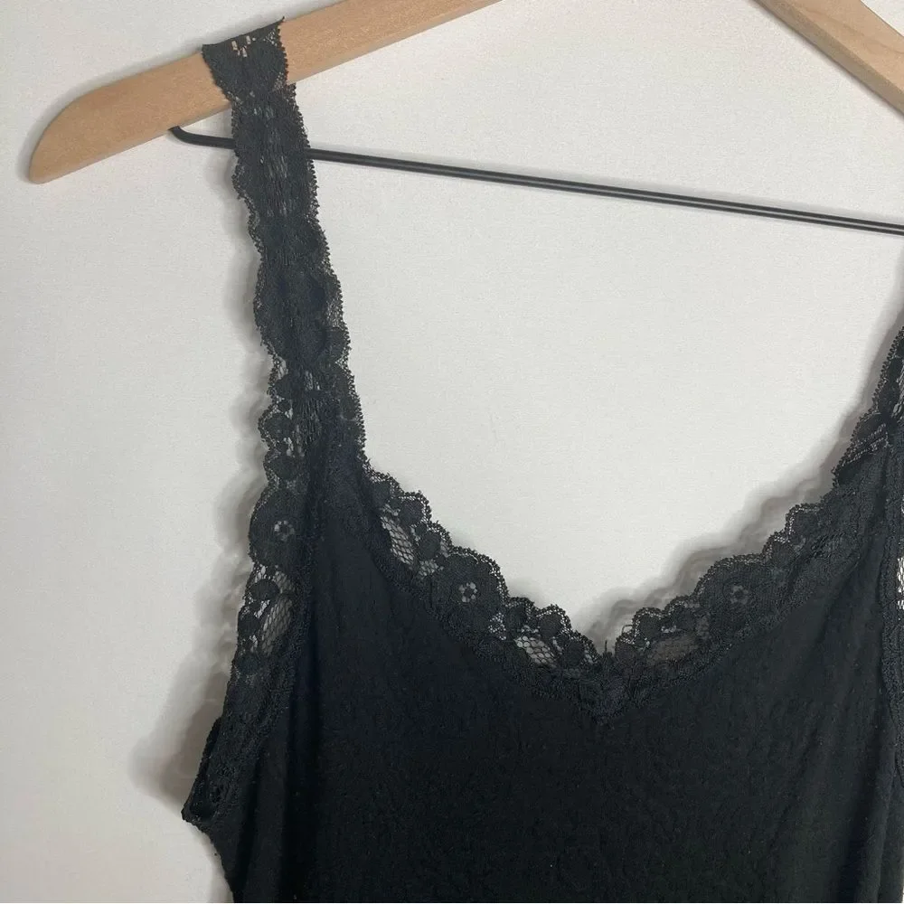 Y2K Arianne Black Lace Trim Cami Small